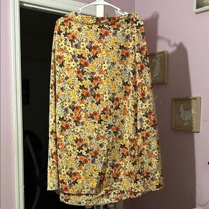 SHEIN Floral A-Line Skirt in Yellow and Orange